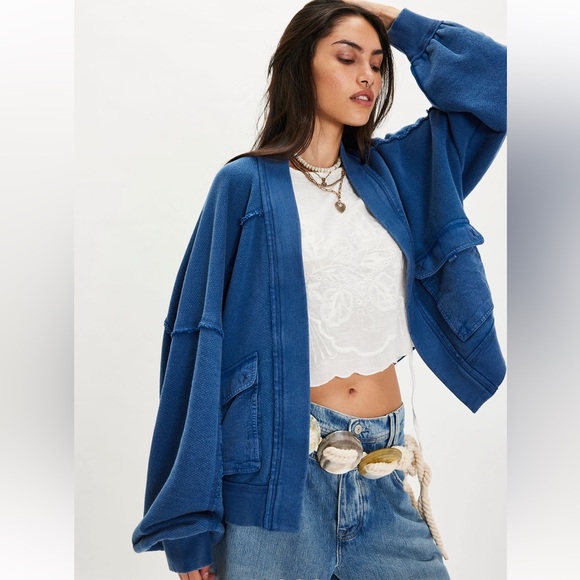 Free People Tops - Free People We the Free Lou Day Cardi in Indigo Pura
